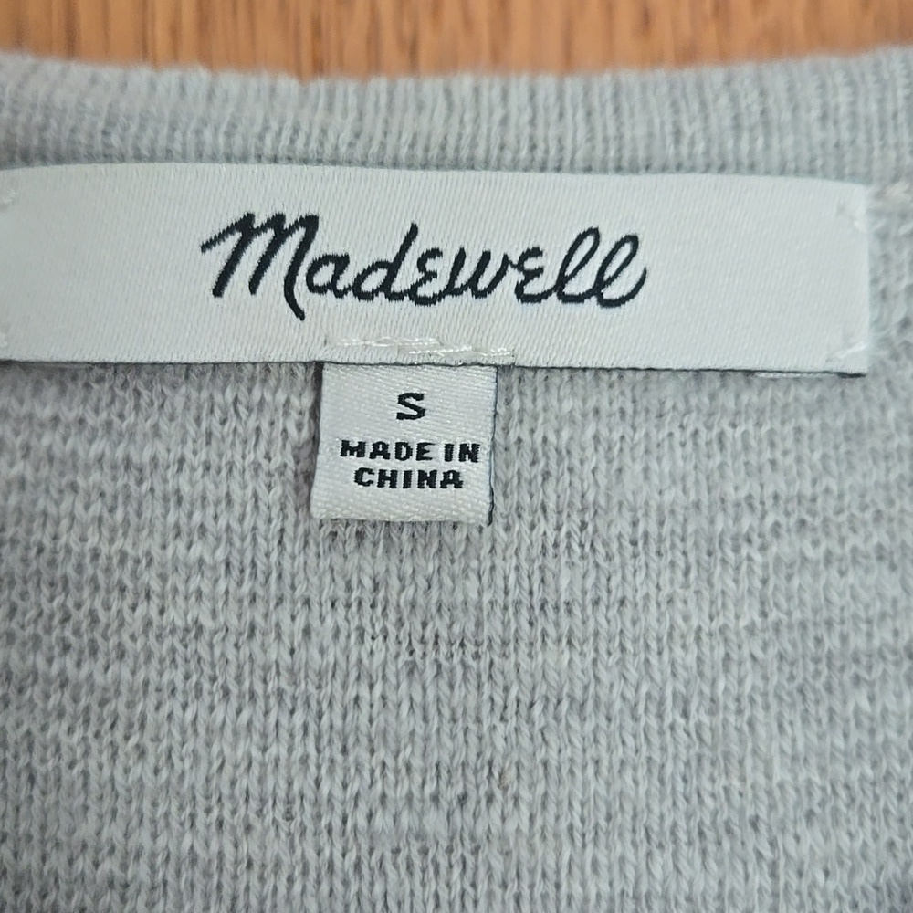 Madewell Ruffle Gray Knit Sleeveless Sweater Top Size SMALL - Picture 4 of 6